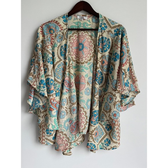Karma Highway Tops - Karma Highway One Size Kimono Oversized Floral Boho Print Open Front Cover Up